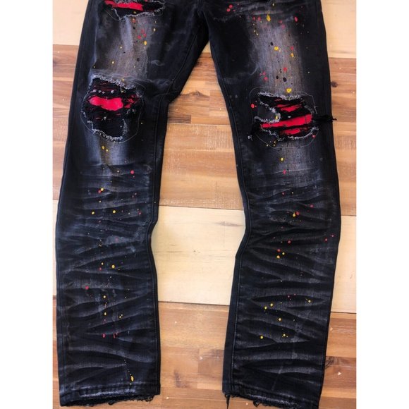 GFTDLA LOS ANGELES Jeans Denim Street Wear BROC BLACK JEANS NWT 36X32 NWT 94.99 - Picture 8 of 11